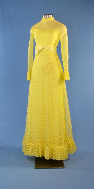 Artifact No. 1988.1039.12,  Frankie Welch Lemon Yellow Polka Dot Gown; Gerald R. Ford President…