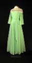 Artifact No.1982.33.2, Green Luis Estévez Chiffon Gown with Floral Appliqué; Gerald R. Ford Pre…