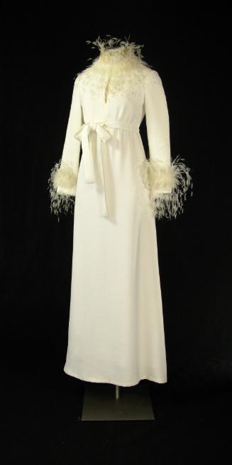 Artifact No. 1988.1039.11, Frankie Welch White Crepe Gown with Ostrich Feather Trim; Gerald R. …