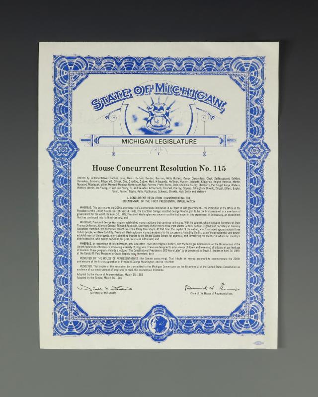 1989.812.1.1; Gerald R. Ford Presidential Library & Museum, Grand Rapids, MI